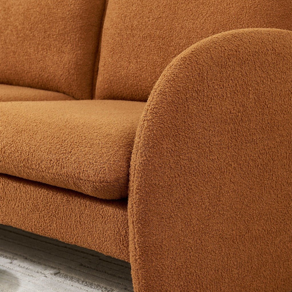 Loveseat Sofa Small Couch For Living Room, Sherpa Fabric Upholstered Loveseat Sofa Couch, Small Loveseat Sofa For Apartment, Bedroom