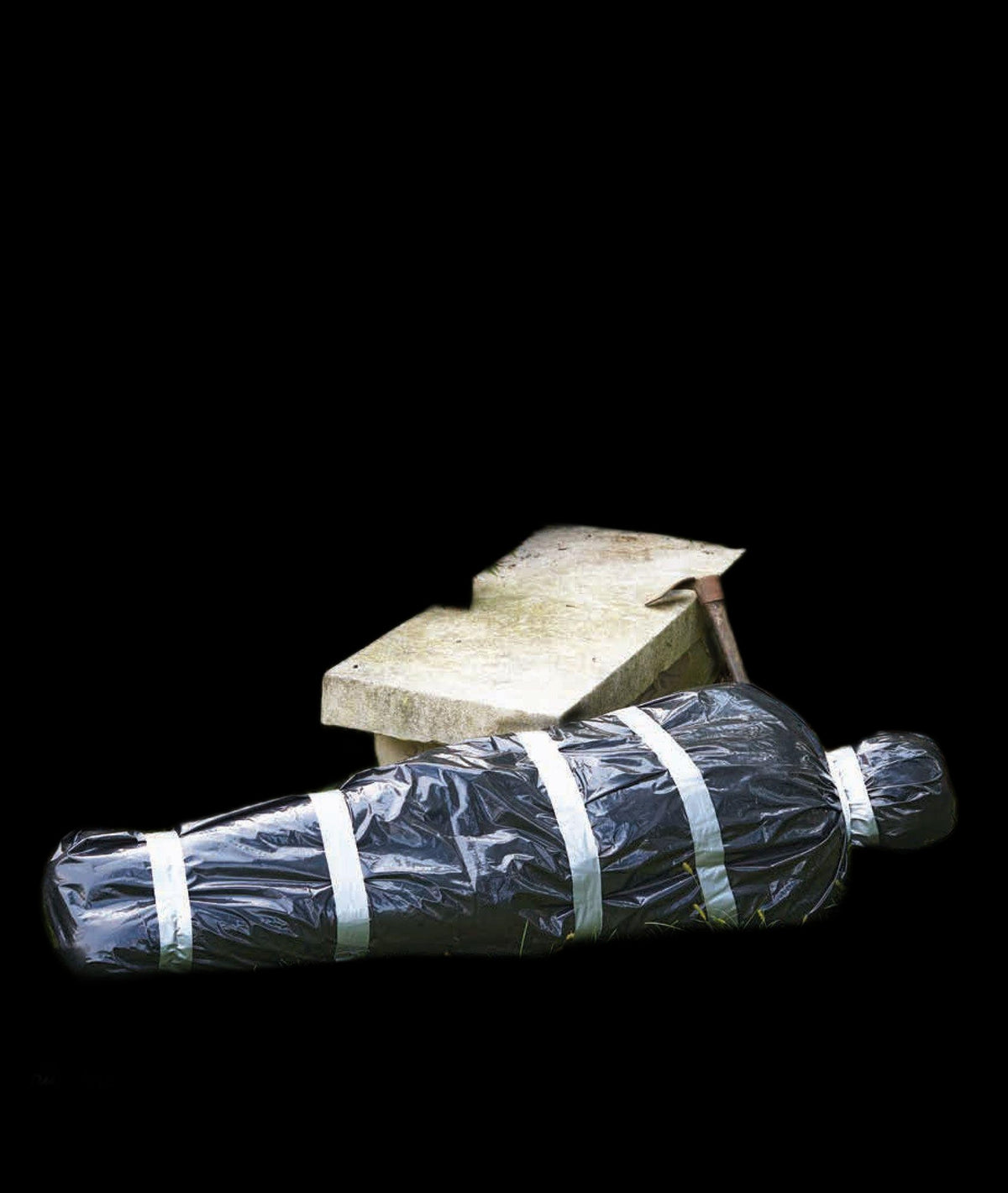 5ft Black Body in a Garbage Bag Halloween Party Haunted House Decoration Prop