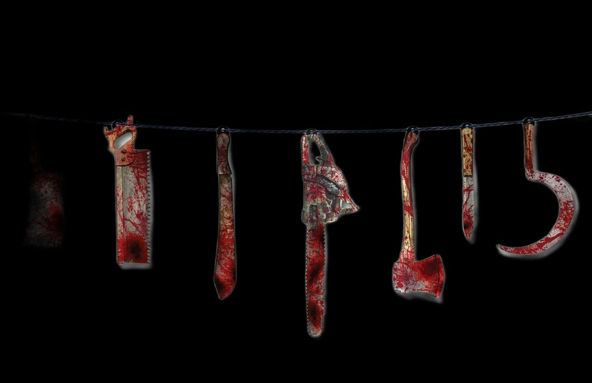 Forum Novelties Bloody Weapon Garland 6ft Halloween Banner Decoration