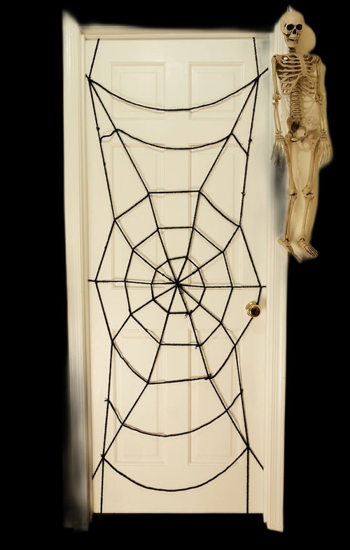 7 Foot Black Spiderweb Door Rope Halloween Decoration