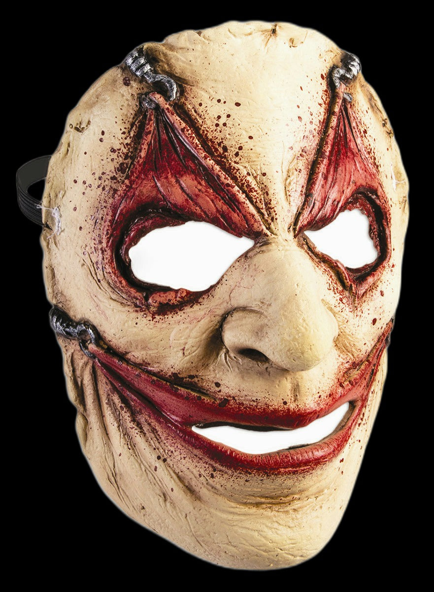 Piercing Frontal Face Mask Hooked Gruseome Stretched Wide Eyes Mouth Halloween